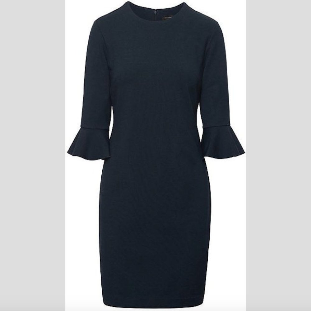 Banana Republic Ponte Flutter Sleeve Dress, Size 6